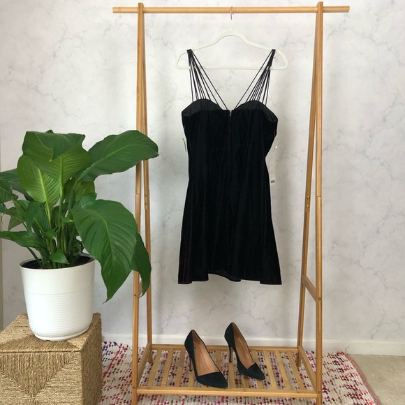 Vintage 90s Velvet Floral Sequin Mini Prom Dress - Picture 7 of 8